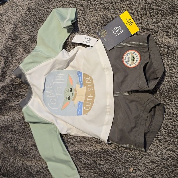 The Gap Baby Yoda Rash Guard Set 0-6M - Picture 1 of 4